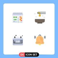 Modern Set of 4 Flat Icons Pictograph of web calendar beauty spa season Editable Vector Design Elements