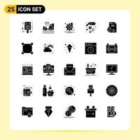 Universal Icon Symbols Group of 25 Modern Solid Glyphs of certificate money saving notification money finance Editable Vector Design Elements