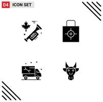 4 User Interface Solid Glyph Pack of modern Signs and Symbols of canada pipe key security plumbing Editable Vector Design Elements