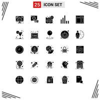 paquete de iconos de vector de stock de 25 signos y símbolos de línea para la conexión de señal de mapa de comunicación correcta elementos de diseño de vector editables