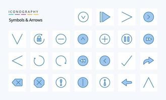 25 Symbols  Arrows Blue icon pack vector