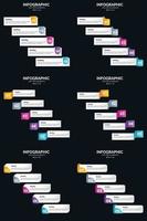 Vector 6 Infographics Pack Presentation slide template 5 Steps cycle diagrams and timelines