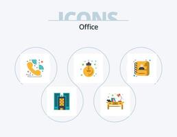 Office Flat Icon Pack 5 Icon Design. employee. office. call centre. light. idea vector