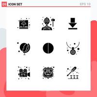Stock Vector Icon Pack of 9 Line Signs and Symbols for quality antialiasing labour globe earth Editable Vector Design Elements