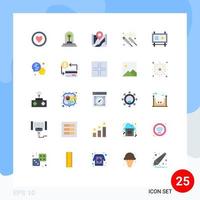 User Interface Pack of 25 Basic Flat Colors of group event tree celebration google Editable Vector Design Elements