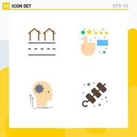 Set of 4 Vector Flat Icons on Grid for estate creative real feedback idea Editable Vector Design Elements