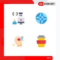 User Interface Pack of 4 Basic Flat Icons of app healthcare development internet medicine Editable Vector Design Elements