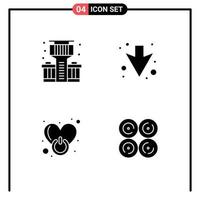 Set of 4 Modern UI Icons Symbols Signs for city sign arrow off donut Editable Vector Design Elements