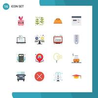 Modern Set of 16 Flat Colors and symbols such as account develop helmet coding c Editable Pack of Creative Vector Design Elements
