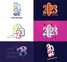 Big Set of 2023 Happy New Year logo text design 2023 number design template vector