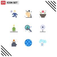 9 Flat Color concept for Websites Mobile and Apps grid star user christmas rx Editable Vector Design Elements