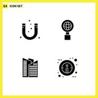 Universal Icon Symbols Group of Modern Solid Glyphs of attract office magnetic internet info Editable Vector Design Elements