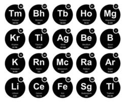 20 Preiodic table of the elements Icon Pack Design vector