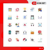 25 Thematic Vector Flat Colors and Editable Symbols of reminder paper configuration notes cup Editable Vector Design Elements