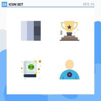 Editable Vector Line Pack of 4 Simple Flat Icons of grid day award trophy favorite Editable Vector Design Elements