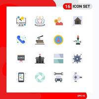 16 Universal Flat Colors Set for Web and Mobile Applications contact profile group personal gear Editable Pack of Creative Vector Design Elements