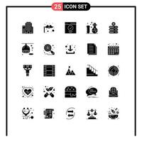 Stock Vector Icon Pack of 25 Line Signs and Symbols for server data message science flasks Editable Vector Design Elements