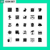 Stock Vector Icon Pack of 25 Line Signs and Symbols for dollar brain bynny work wear fashion Editable Vector Design Elements