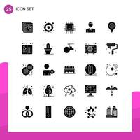 Set of 25 Modern UI Icons Symbols Signs for map person target man account Editable Vector Design Elements