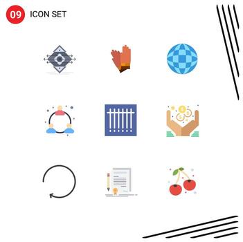 9 Flat Color concept for Websites Mobile and Apps scan barcode repair network web Editable Vector Design Elements