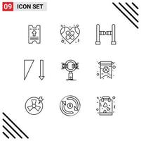 Outline Pack of 9 Universal Symbols of information analysis love sorting descending Editable Vector Design Elements