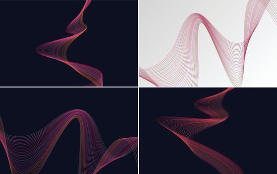 paquete de fondo de presentación abstracta de curva de onda moderna vector