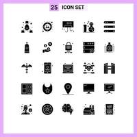 25 User Interface Solid Glyph Pack of modern Signs and Symbols of files science condition laboratory chemistry Editable Vector Design Elements