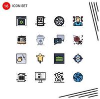 paquete de iconos de vector de stock de 16 signos y símbolos de línea para el diseño creativo perfil de diseño empresario elementos de diseño de vector creativo editable