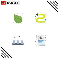 Editable Vector Line Pack of 4 Simple Flat Icons of camp construction tree indicator hardware Editable Vector Design Elements