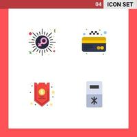 Pictogram Set of 4 Simple Flat Icons of sex credit celebrate credit insurance Editable Vector Design Elements