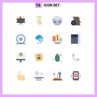 Set of 16 Modern UI Icons Symbols Signs for address play greatness party brick Editable Pack of Creative Vector Design Elements