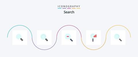 Search Flat 5 Icon Pack Including . search. research. find. service vector