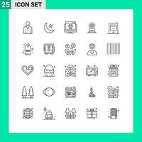 25 Creative Icons Modern Signs and Symbols of hotel webcam night camera online Editable Vector Design Elements