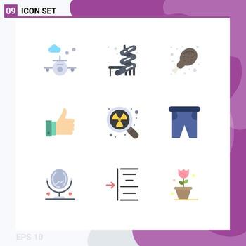 9 Universal Flat Colors Set for Web and Mobile Applications search radioactive food nuclear good Editable Vector Design Elements