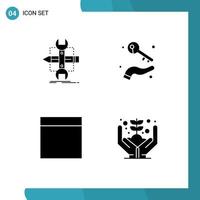 Mobile Interface Solid Glyph Set of Pictograms of build wealth sketch hand wireframe Editable Vector Design Elements