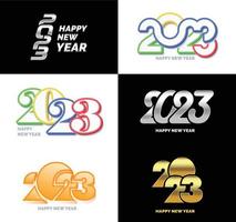 Big Collection of 2023 Happy New Year symbols Cover of business diary for 2023 with wishes vector