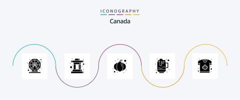 paquete de iconos de glifo 5 de canadá que incluye canadá. taza. calabaza. Canadá. cerveza vector