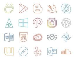 20 Social Media Icon Pack Including adobe creative cloud windows html cms vector