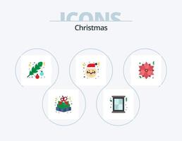 paquete de iconos planos de navidad 5 diseño de iconos. Navidad. noel invierno. Navidad. punto vector