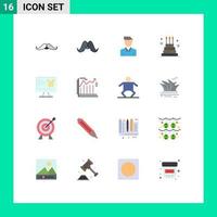 16 Creative Icons Modern Signs and Symbols of monitor computer person holiday event Editable Pack of Creative Vector Design Elements