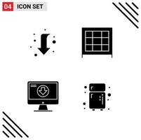 Set of 4 Modern UI Icons Symbols Signs for arrow dlc left furniture game Editable Vector Design Elements