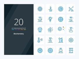 20 Biochemistry Blue Color icon for presentation vector