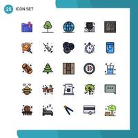paquete de iconos de vector de stock de 25 signos y símbolos de línea para elementos de diseño de vector editables de guía de publicación global de ruta de casa