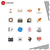 Modern Set of 16 Flat Colors and symbols such as btc pointer down pin holidays Editable Pack of Creative Vector Design Elements