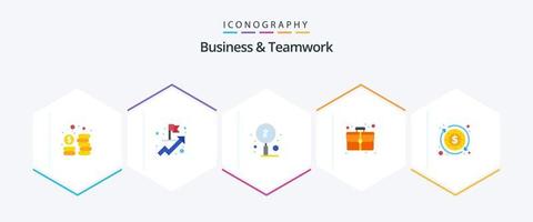 Business And Teamwork 25 Flat icon pack including . business. search. budget. portfolio vector