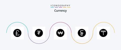 Currency Glyph 5 Icon Pack Including . money . coin . vector