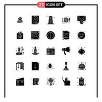 25 Creative Icons Modern Signs and Symbols of mail plate page fried watchtower Editable Vector Design Elements