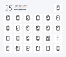 Mobile Phone 25 Line icon pack including mobile. phone. huawei. battery. mobile vector