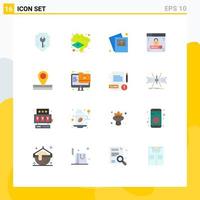 16 Creative Icons Modern Signs and Symbols of archive location gallery map security Editable Pack of Creative Vector Design Elements