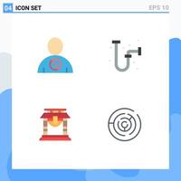 4 Flat Icon concept for Websites Mobile and Apps avatar door denied drain china Editable Vector Design Elements